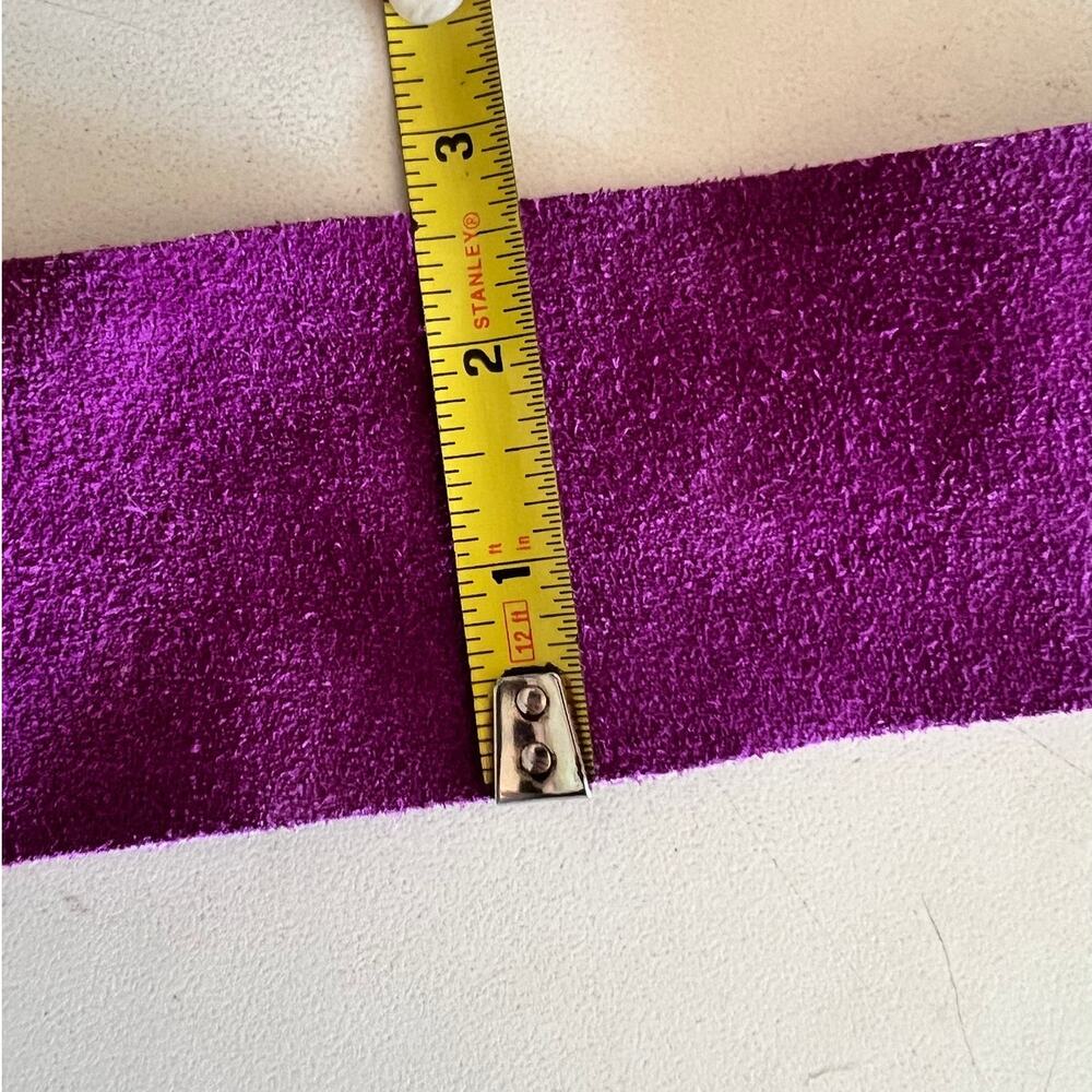 80s 90s Vintage Purple Suede Wide Belt Plus Size 43-47" - Picture 5 of 5